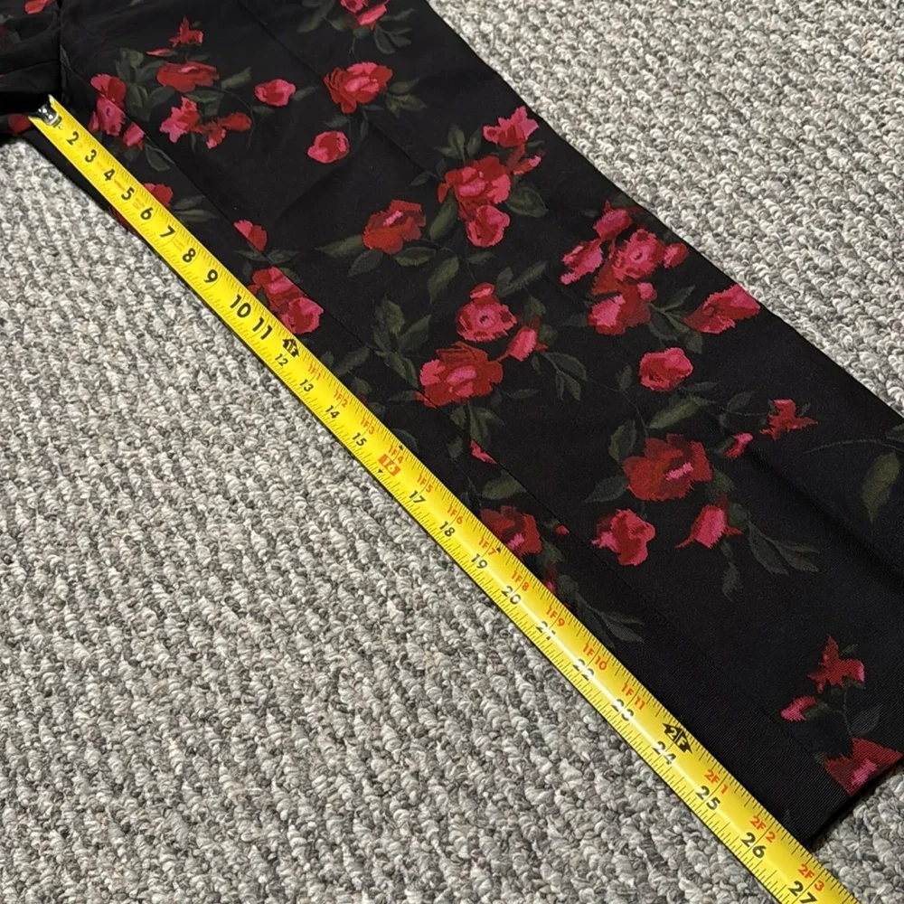 Talbots floral rose Heritage Pants silk cotton blend - Picture 5 of 9